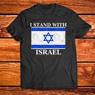 I Stand With Israel Blue White Flag T-Shirt