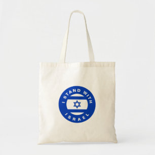 I Stand with Israel custom text and flag Tote Bag