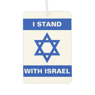I stand with Israel custom text Israel Flag Car Air Freshener