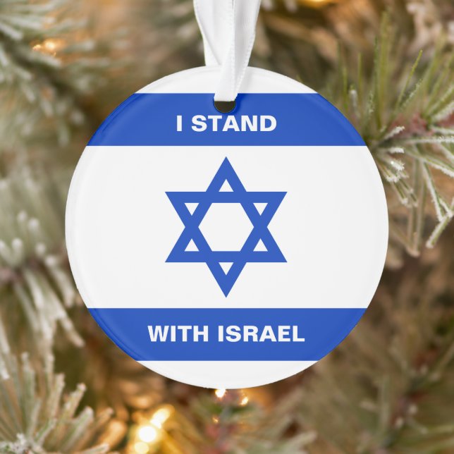 I stand with Israel custom text Israel flag Ornament (Tree)
