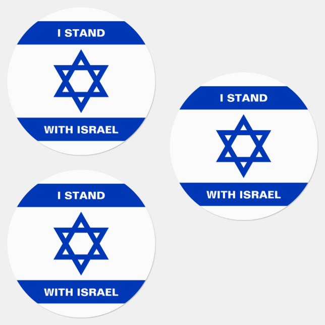 I stand with Israel custom text Israel flag round (Group)