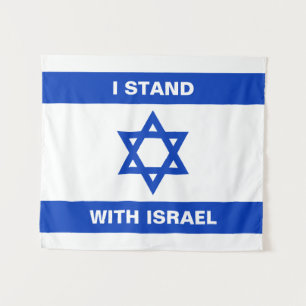 I stand with Israel custom text Israel flag Tapestry