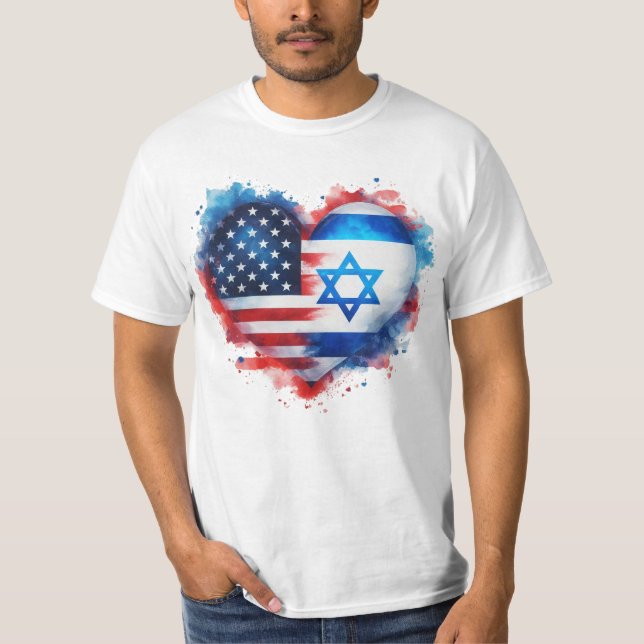 I Stand With Israel Flag T-Shirt (Front)