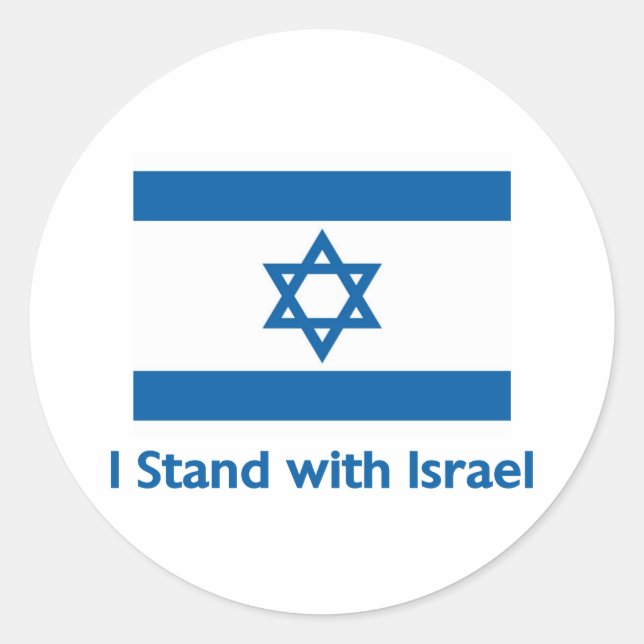 I Stand With Israel Gifts and Tees Classic Round Sticker (Front)