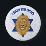 I Stand With Israel . Lion of Judah Star of David 7.5 Cm Round Badge<br><div class="desc">This stylish button shows your support for Israel! A digitally painted Lion of Judah is the focal point, over the background of the Star of David. Modern typography reads, "I Stand with Israel" in blue. A textured blue background adds a grunge look. *Artwork exclusively created by Tracey Khalei / Orabella...</div>