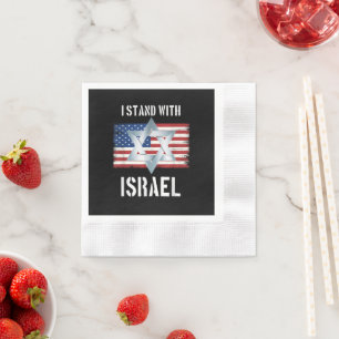 i stand with israel  napkin
