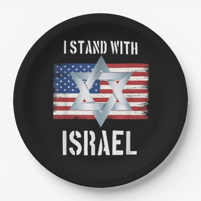 i stand with israel  paper plate (Front)