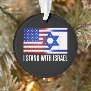I Stand with Israel Patriotic Ornament