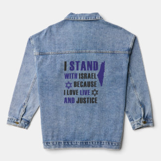 I stand with Israel, peace on the world Denim Jacket