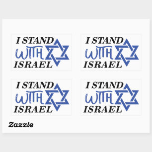 I Stand With Israel   Pride Rectangular Sticker