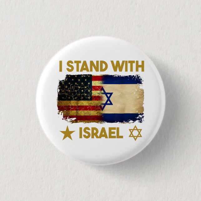 I Stand With Israel Shirt I Stand With Israel Amer 3 Cm Round Badge (Front)