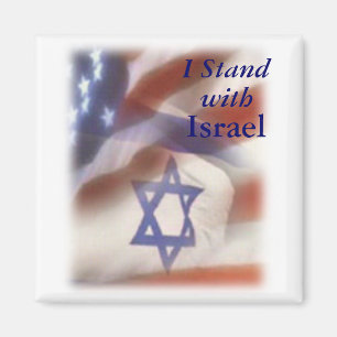 I Stand with Israel Star of David on Flag Magnet