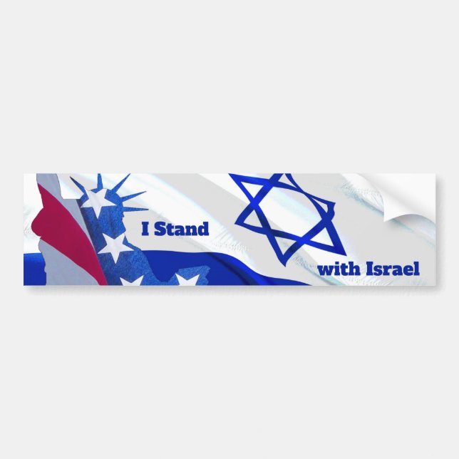 I Stand with Israel Support for the Jewish Nation  Bumper Sticker (Front)