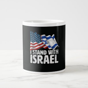 I Stand With Israel USA American Flag Large Coffee Mug