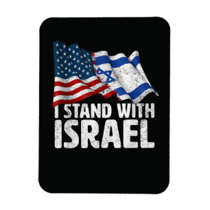 I Stand With Israel USA American Flag  Magnet