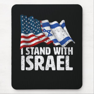 I Stand With Israel USA American Flag Mouse Mat