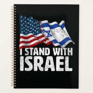 I Stand With Israel USA American Flag Planner