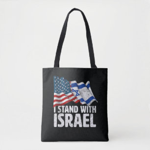 I Stand With Israel USA American Flag Tote Bag