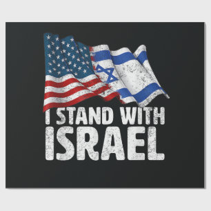 I Stand With Israel USA American Flag Wrapping Paper