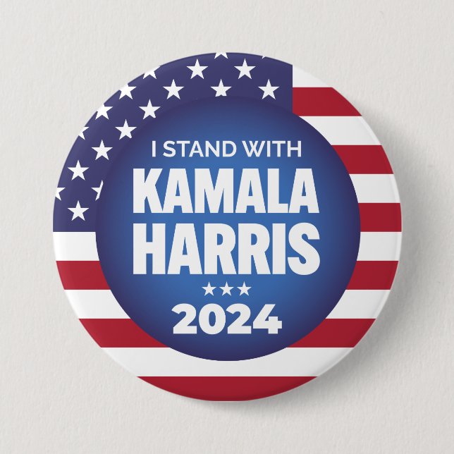 I Stand With Kamala Harris 2024 7.5 Cm Round Badge (Front)