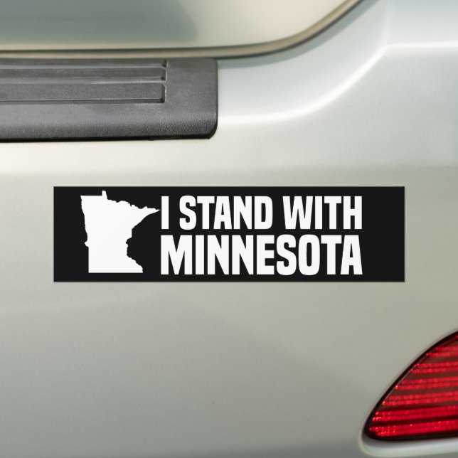 I Stand With Minnesota Bumper Sticker (On Car)