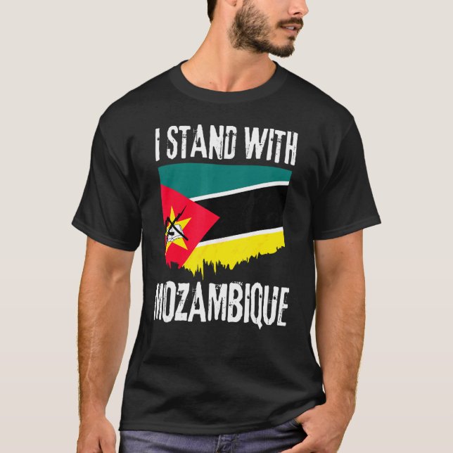 I Stand With Mozambique Flag Mozambican Flag T-Shirt (Front)