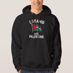 I Stand With Palestine Flag Arabic Freedom Non Dis Hoodie