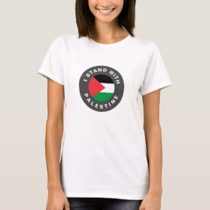 I Stand with Palestine flag custom text T-Shirt