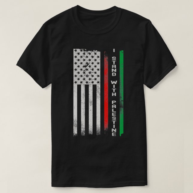 I Stand With Palestine Flag Premium  T-Shirt (Design Front)