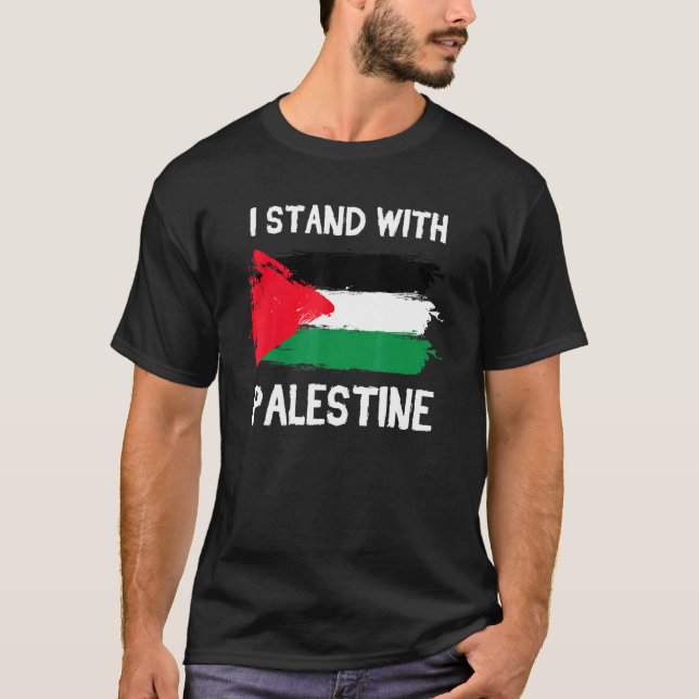 I Stand With Palestine Supporters Free Gaza Jerusa T-Shirt (Front)