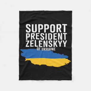 I Stand With President Zelensky - I Stand With Ukr Fleece Blanket