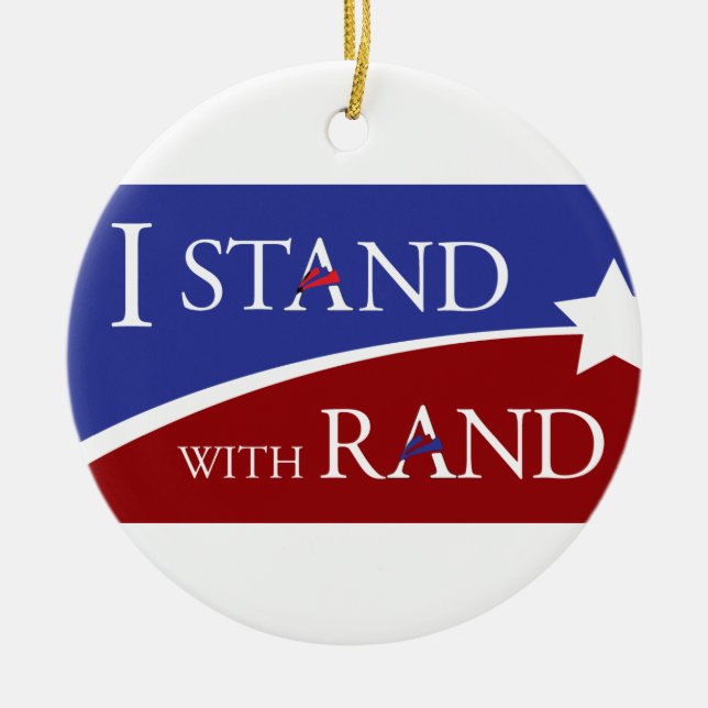 I Stand With Rand Ceramic Tree Decoration (Front)