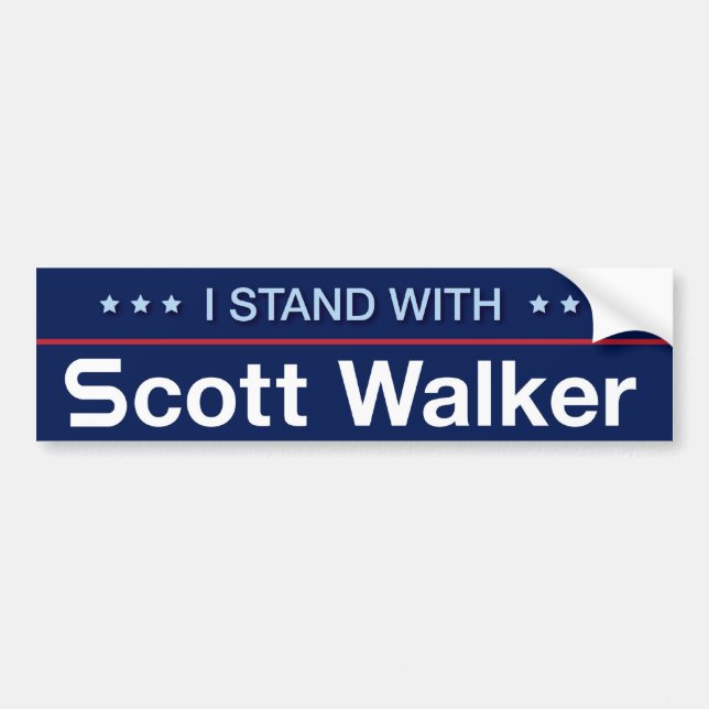 I Stand With Scott Walker Bumper Sticker (Front)