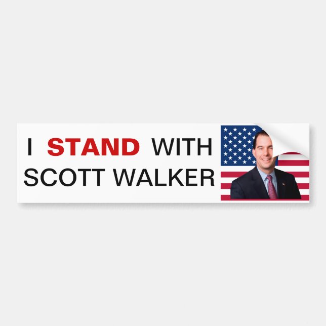 I Stand With Scott Walker Bumper Sticker (Front)