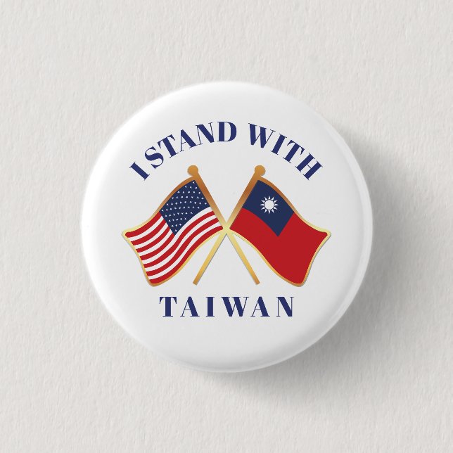 I Stand With Taiwan 3 Cm Round Badge (Front)
