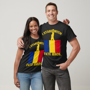 I STAND WITH TATE BROS. ROMANIAN FLAG ROMANIA T-Shirt