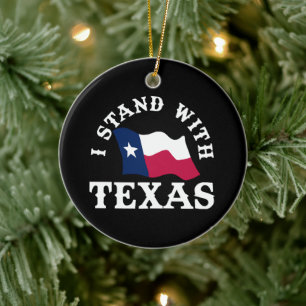 I Stand With Texas Ceramic Tree Decoration