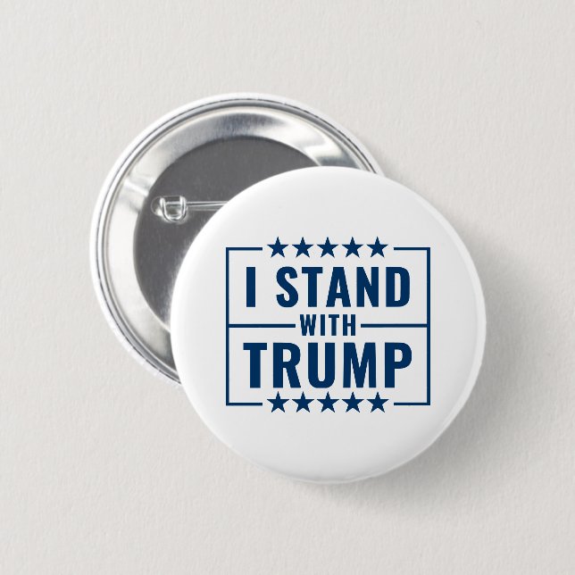 I Stand With Trump 2024 Sign 6 Cm Round Badge (Front & Back)