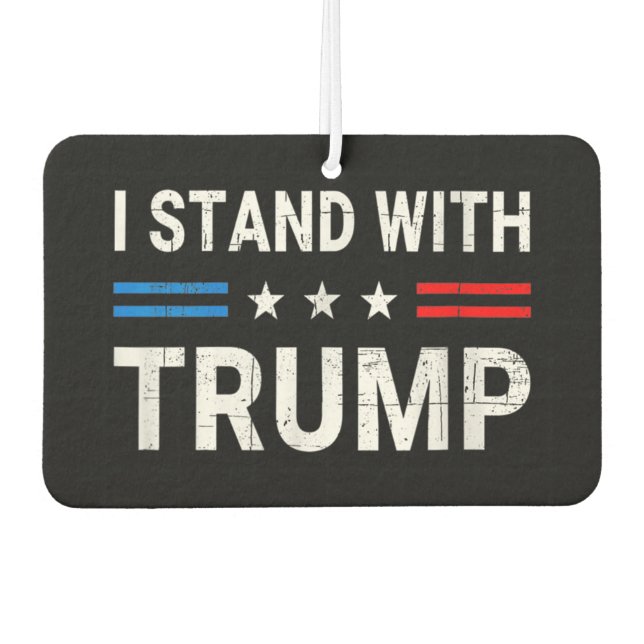  I Stand With Trump American Flag Car Air Freshener (Front)