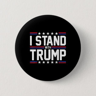 I Stand With Trump American Flag Usa Trump Support 6 Cm Round Badge