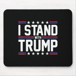 I Stand With Trump American Flag Usa Trump Support Mouse Mat