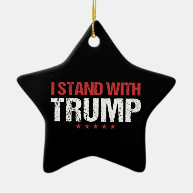 I stand with Trump Ceramic Tree Decoration (Front)