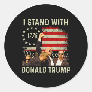 I Stand With Trump Funny Trump 2024  Classic Round Sticker