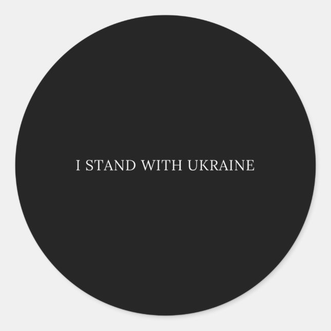 I Stand With Ukraine 1  Classic Round Sticker (Front)