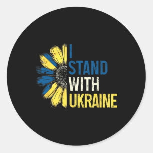 I Stand With Ukraine 2025 Shirts Ukrainian Flag Fr Classic Round Sticker
