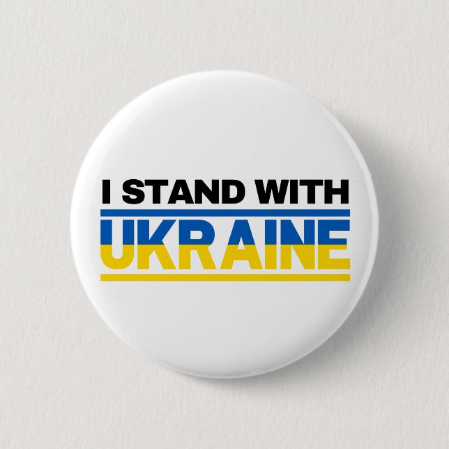 I Stand With Ukraine 6 Cm Round Badge (Front)