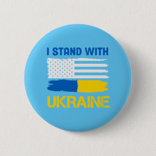 I Stand With Ukraine 6 Cm Round Badge