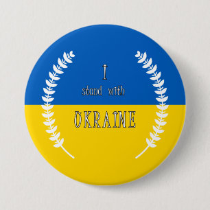 I stand with Ukraine !!!  7.5 Cm Round Badge