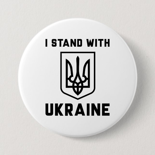 I Stand With Ukraine 7.5 Cm Round Badge (Front)
