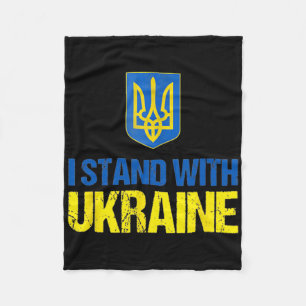 I Stand With Ukraine American Support Ukrainian Fl Fleece Blanket
